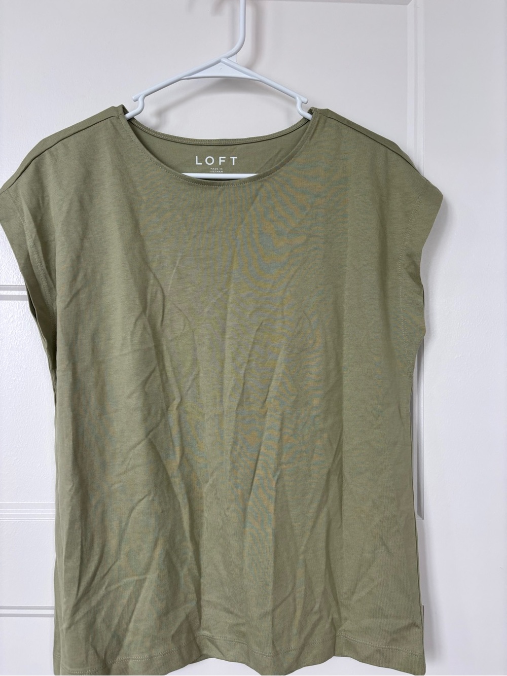 LOFT Olive Cap Sleeve Tee